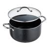 Aluminum Stock Pot, 7.6 L Nonstick Ceramic Coated Pot with Glass Lid, PFOA-Free, PFAS-Free, Compatible with Gas Stoves, Induction Cooktops, Electric