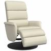 Recliner Chair with Footrest Cream Faux Leather
