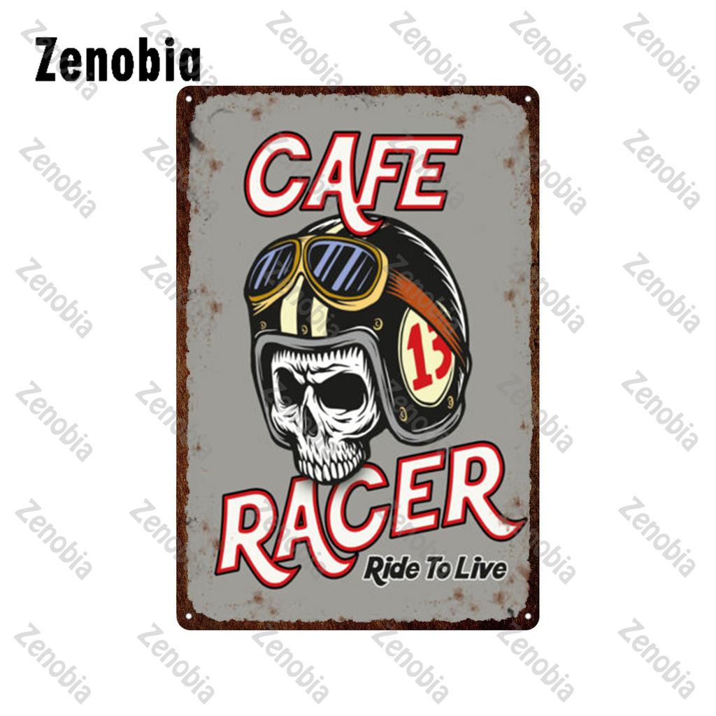 Hill Bobber Motorcycles Metal Signs Cafe Racer Oil School Chopper Metal Poster Vintage Plaque Retro Tin Plate Garage Home Decor