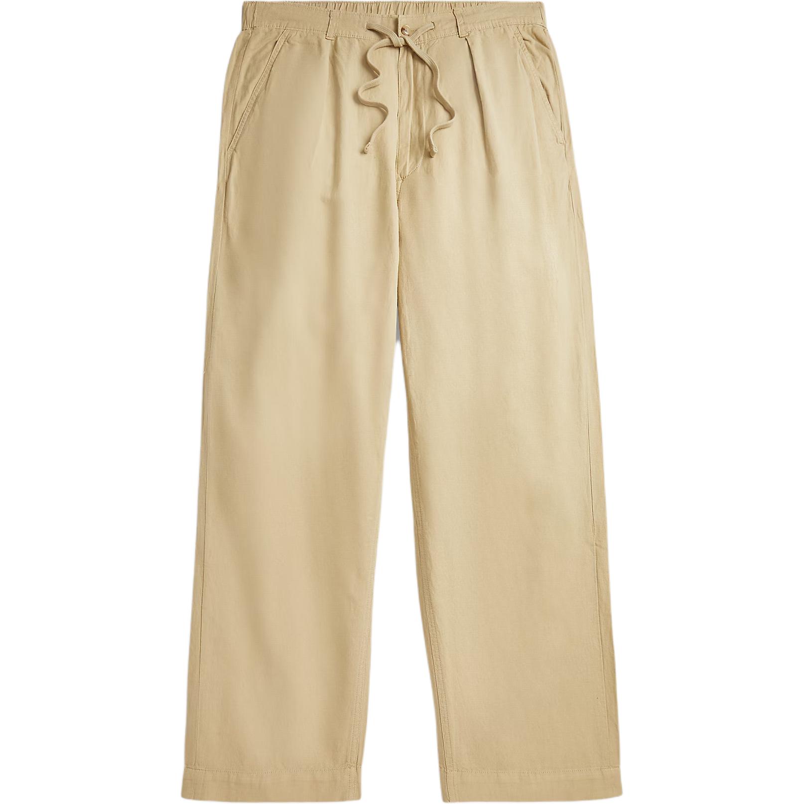 

Polo Ralph Lauren Однотонные брюки свободного кроя с кулиской на талии, длинные повседневные брюки, мужские, бежевые 100047463 M