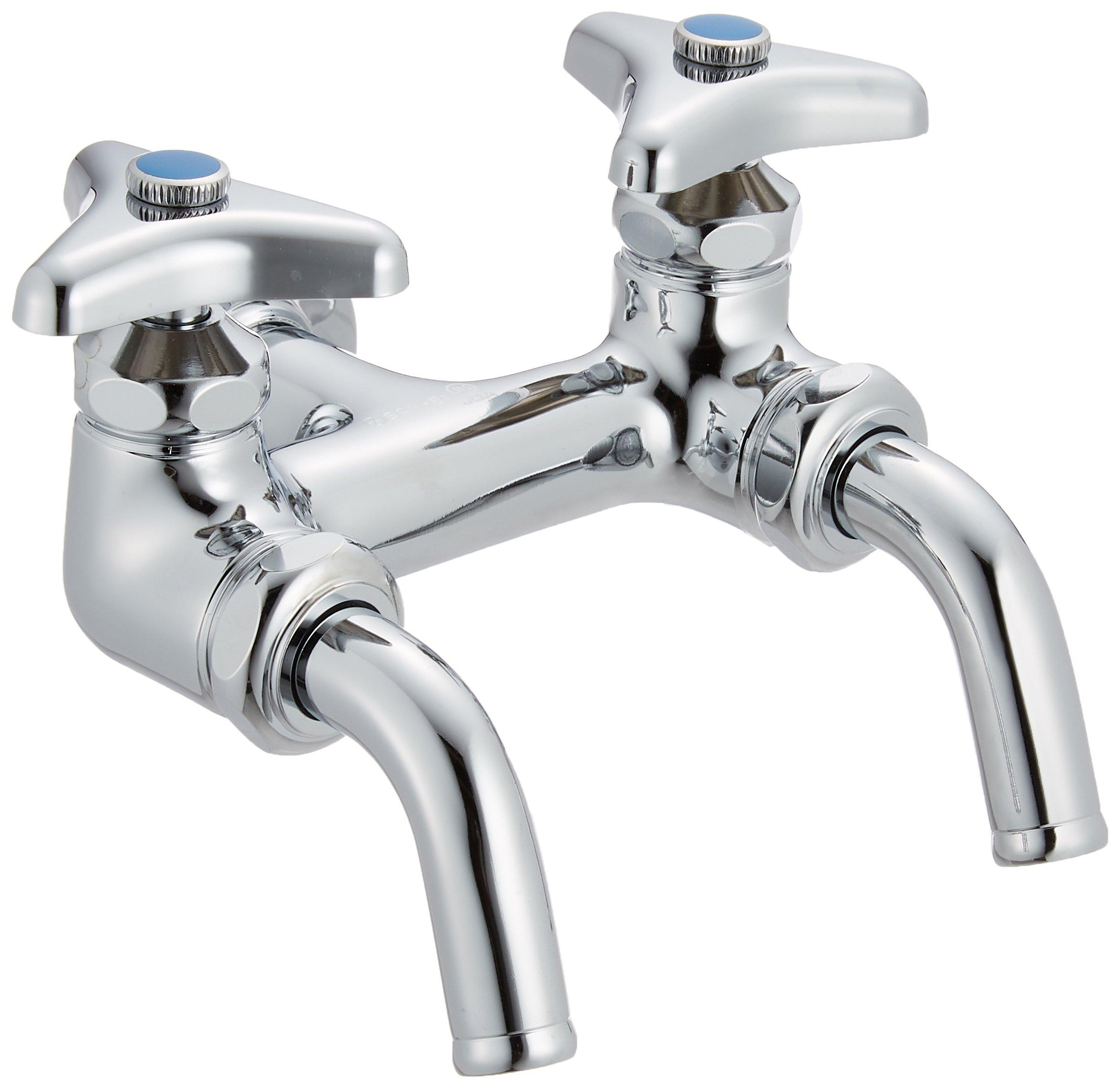 SANEI (Sanei) Double-outlet home faucet with swivel spout and feeder base, for watering and gardening, JIS standard F13A-13