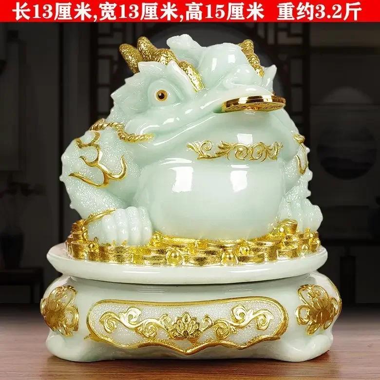 Jade Stone Wealth Golden Toad Treasure Pot Decoration Three Legged Toad Office Store Opening Relocation New Residence Gifts