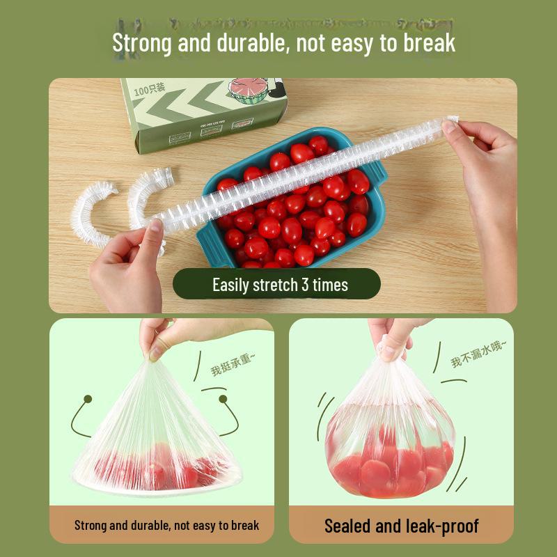 Elastic Food-Grade Plastic Wrap and Fresh-Keeping Shower Cap for Leftovers