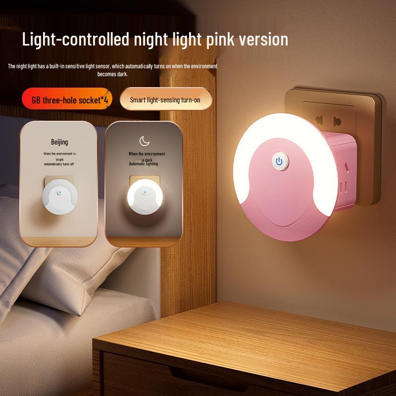 Multifunktionaler USB Smart Voice Cube: Kabelloses Nachtlicht & Steckdosenleiste für Zuhause oder Büro