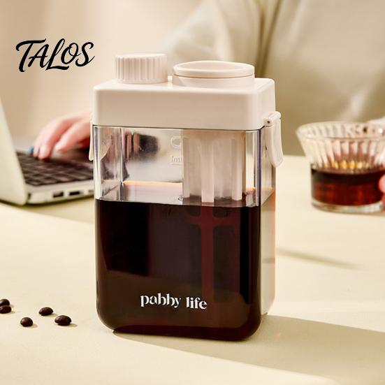Plastik Eisteebereiter Kaltbrühkaffee mit Filter & luftdichtem Deckel, Klares, auslaufsicheres Krugglas, Skalen, Geschenke für Liebhaber