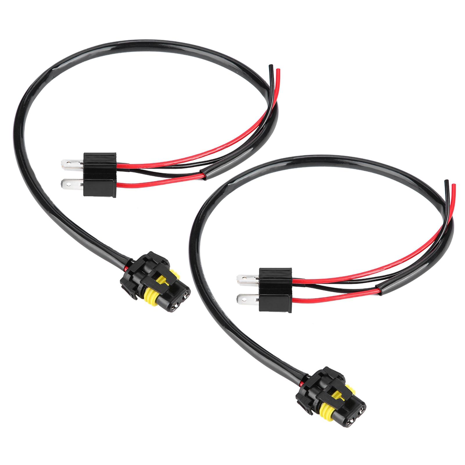 Yctze 2pcs Hdlight Adapter Cable,H4 Sockets to 9006 Bulbs Wire Harness Hdlight Conversion Cable ABS Hdlight Fog Light Conversion Adapter Cable