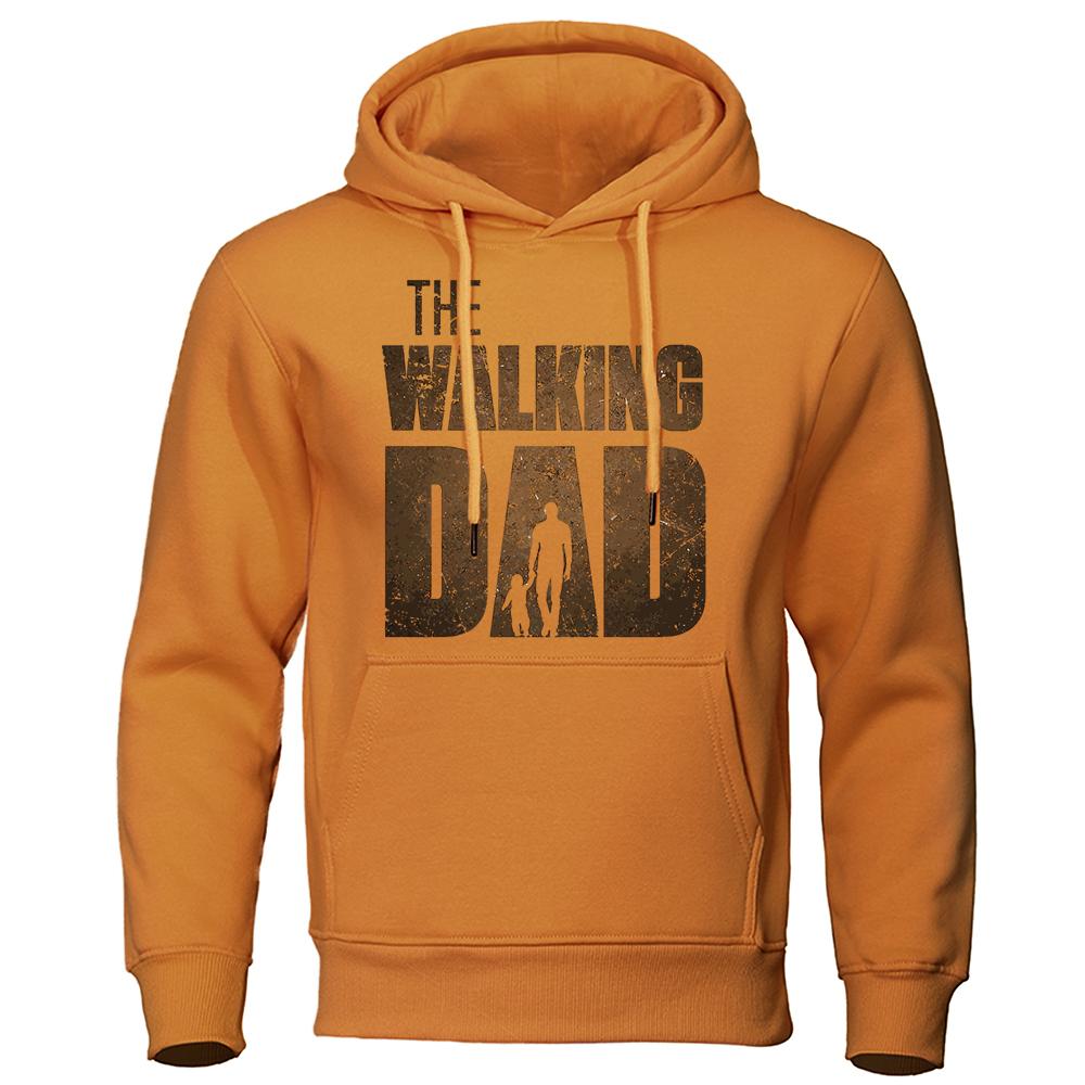 

The Walking Dad Holding Daughter S Hand Print Hoodies Men Casual Loose Tops Loose Fleece Clothes Fashion Pullovers Streetwear 3XL