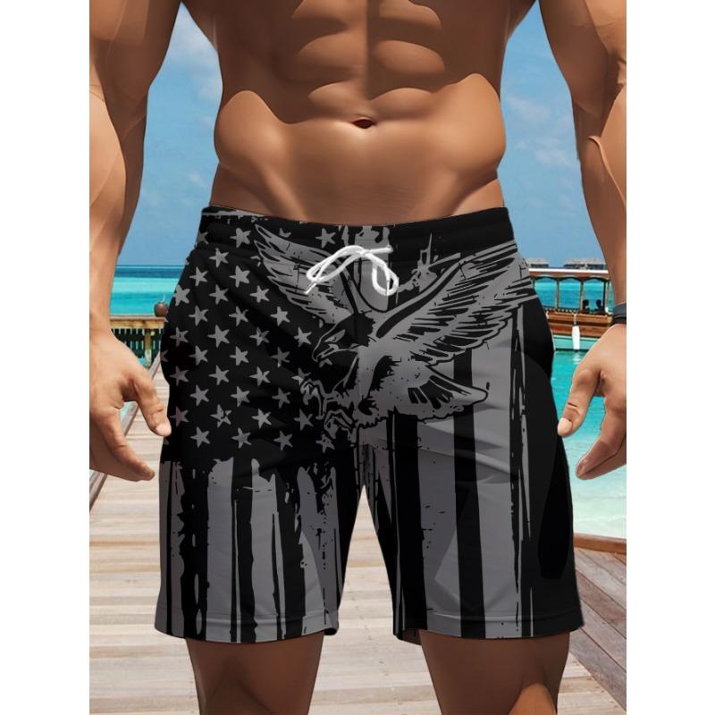 Men's Quick-drying and Breathable Beach Shorts with Colorful Prints, Are Perfect for Use At Outdoor Activities.