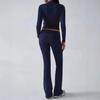 AYJ24T888 Women's Fashion Slim Fit Solid Color Tracksuit - Short Sleeve, Long Pants, Spring/Summer Collection