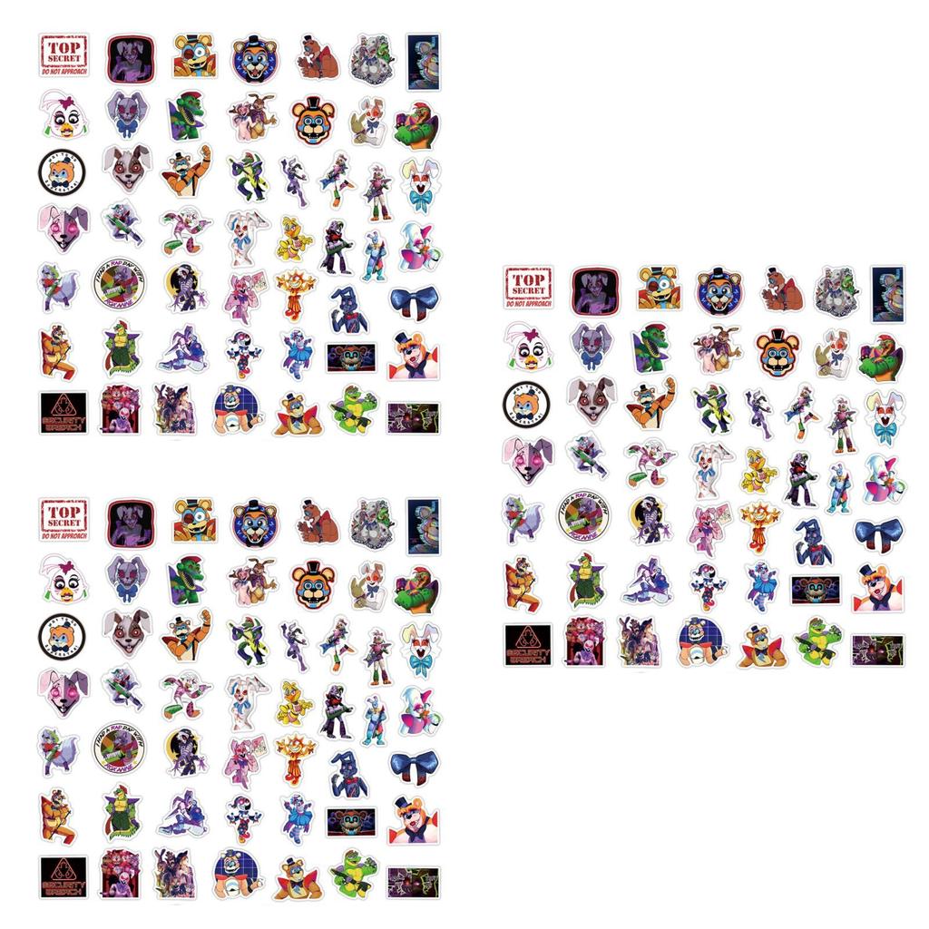 Hrůzostrašně úžasná sada samolepek z hororové hry Fnaf Security Breach 50 ks