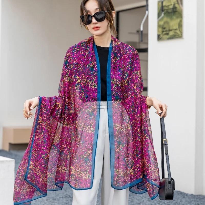 Thin Transparent Travel Beach Sunscreen Scarf for Women Bikini Large Shawl Sarong Wrap Brazilian Swimsuit Cover-ups 125x180cm