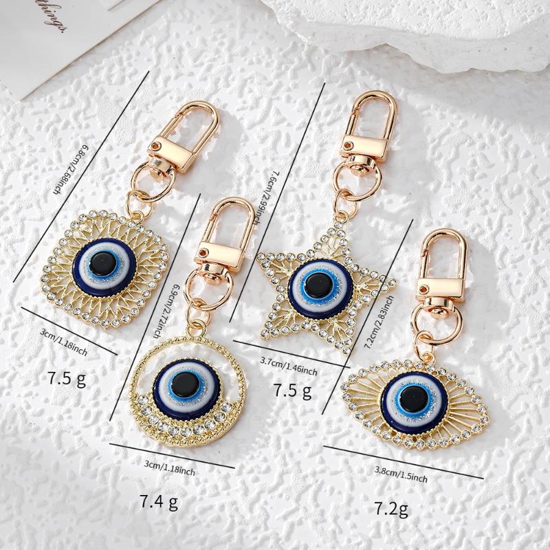 Turkish Blue Evil Eye Keychain Blessed Lucky Key Holder Keyring Amulet For Bag Accessory Gift Jewelry Keychain