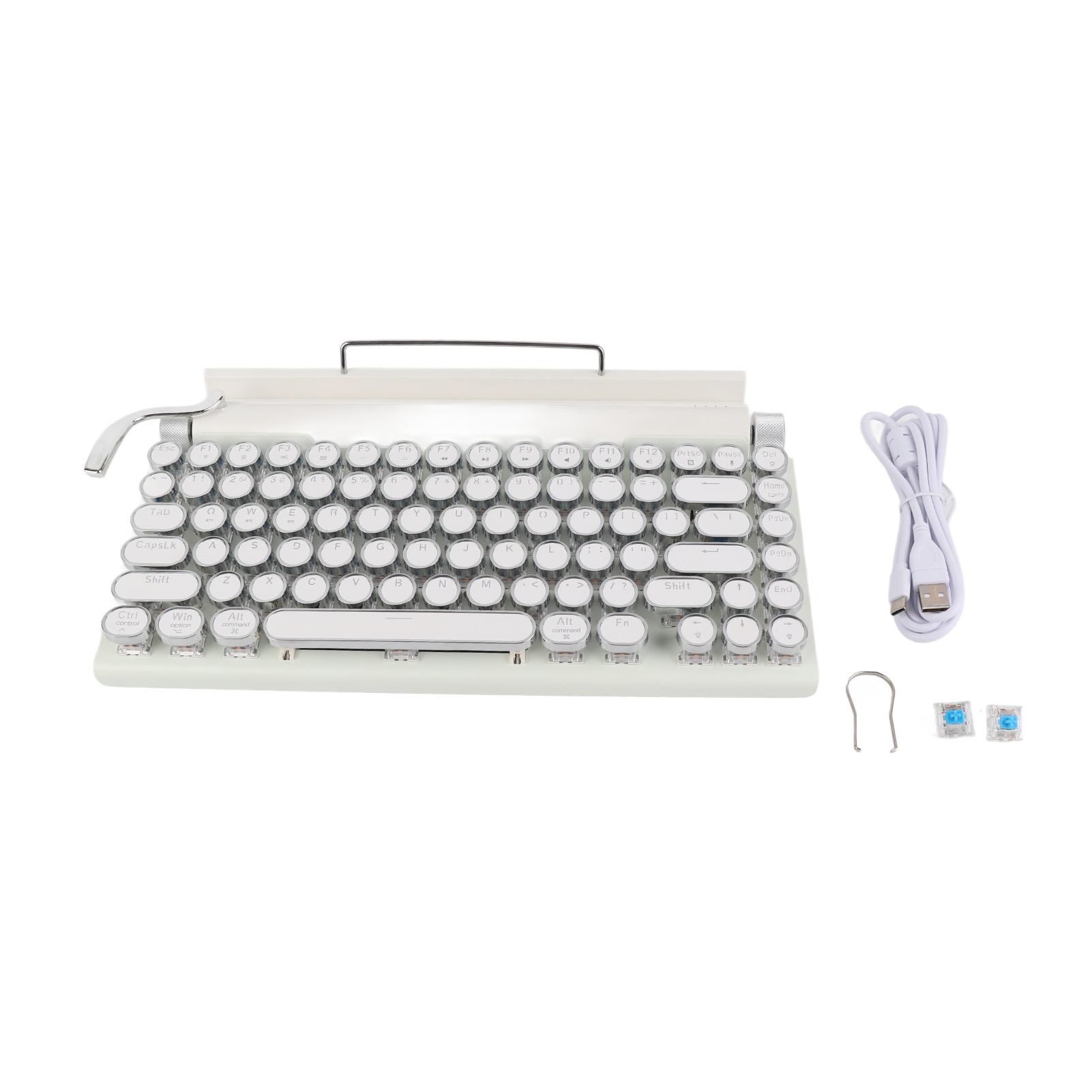 

Mechanical Keyboard 83 Key Knob Control Round Keycaps Ergonomic Plug and Play 3 Modes Wireless Keyboard for Phone Laptop