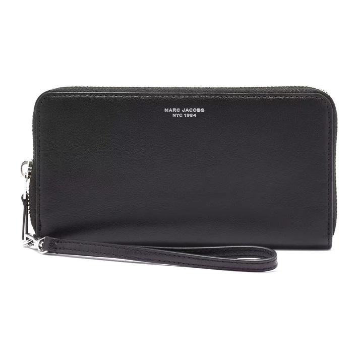 

Marc Jacobs Slim 84 Silver Metal Zipper Wallet Goat Leather Women wallet Black S171L03FA22-001 Basic Set (Bag+Dust Bag)