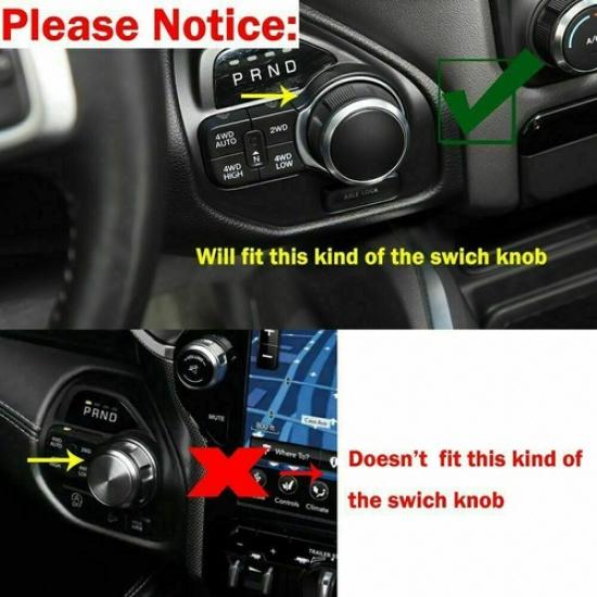 Gear Shift Switch Knob Cover Trim Ring for Dodge RAM 2018+ Blue Aluminum Alloy