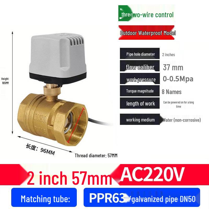 220V DN15 Měděný závitový elektrický kulový ventil pro regulaci vody