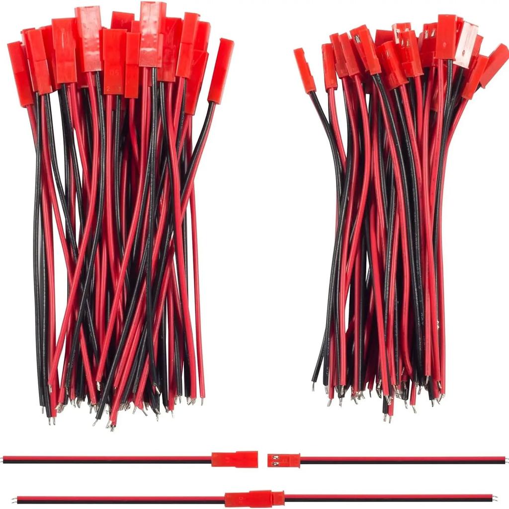 10 Pairs 22 AWG JST Plug Connector 2 Pin Male Female Plug Connector Cable Wire for LED Lamp Strip RC Toys Battery Adapter 10cm