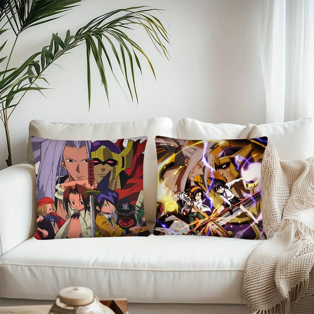 Anime Shaman King Pillow Case Fashion Square Pillowcase Bedroom Sofa Room Ins Decoration Leisure