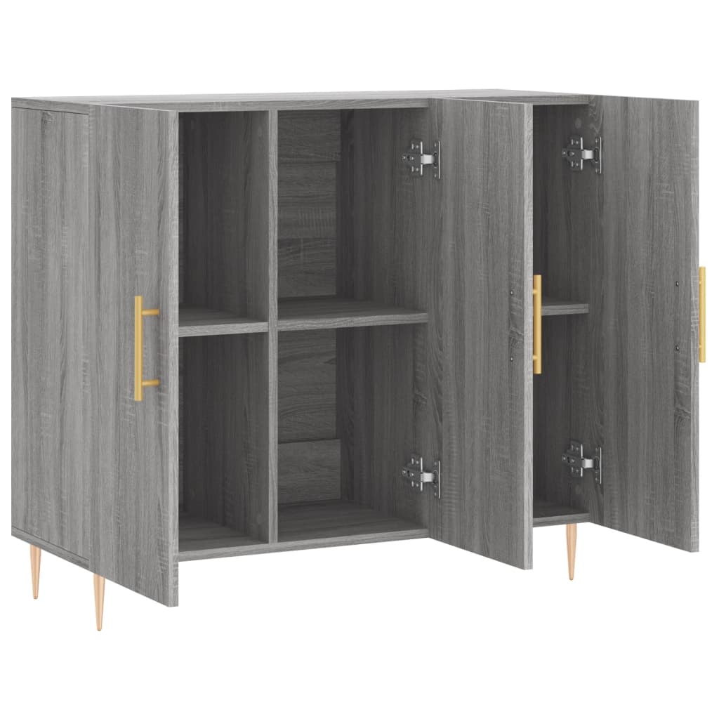 Sideboard Gray Sonoma 90x34x80 Cm Particleboard