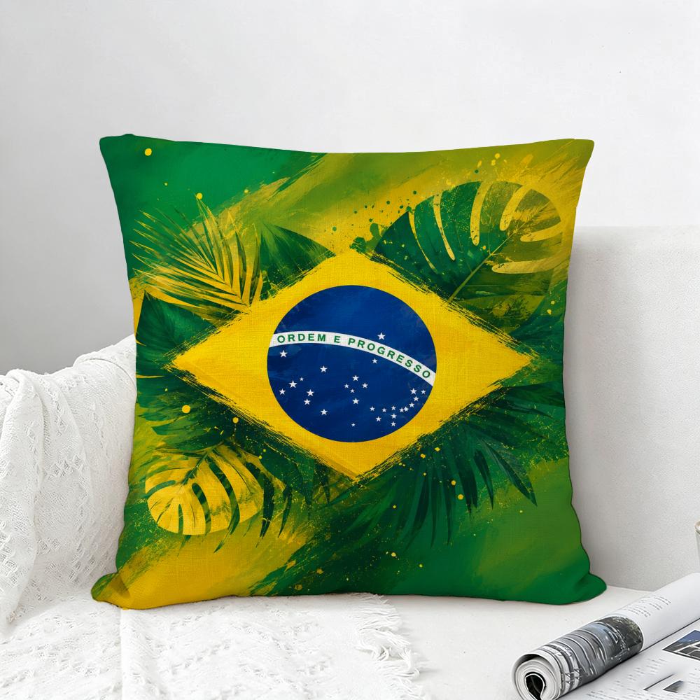 Pattern Brazil Style Cushion Cover Natural Linen Pillowcase Set AllinOne Decor for Sofa Bedroom  Chair
