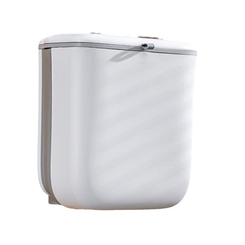 Folding Kitchen Trash Can - Cabinet Door Hanging & Wall-Mounted with Sliding Lid for Household Waste Storage and Hygiene