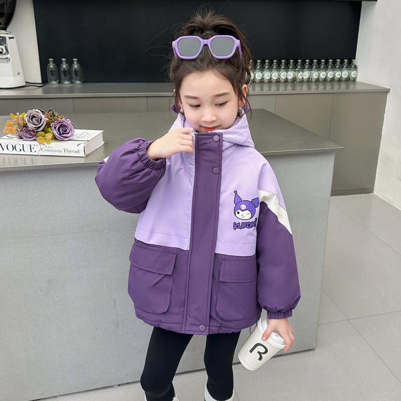 

Куртка-ветровка для девочек Kuromi 3-в-1 со съемной хлопковой подкладкой - Мода осень/зима 2025 для маленьких девочек 130 cm