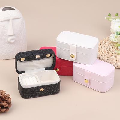 Draagbare PU Reizen Dames Sieradendoos Eenvoudige Ring Ketting Oorbellen Opbergruimte Minimalistische Stijl Dagelijkse Reis Opbergdoos
