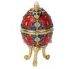Fdit Vintage Enamelled ster Egg Jewelry Box, Zinc Alloy Diamante Jewelry   with Antique Floral Pattern, Decorative for Women, ster Houses and