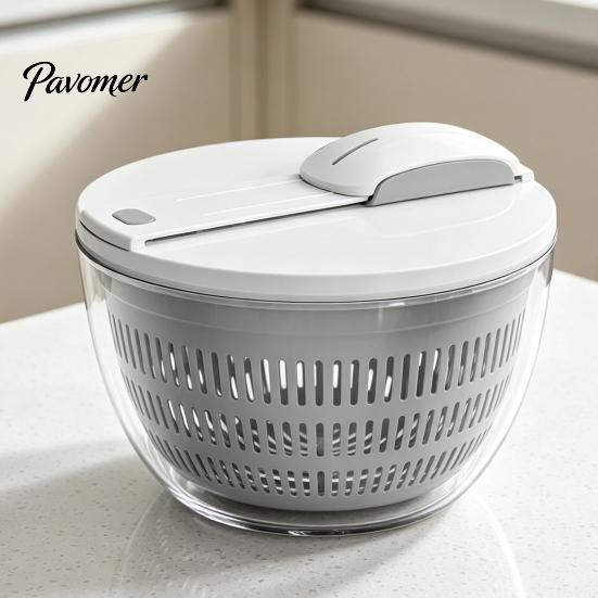 Detachable Drain Basket Vegetable Salad Spinner, Bowl And Mesh Design, Manual Multi-purpose Strainer Hand-Centrifugal Dehydration System, Quick Drying