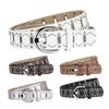 Women Belt Rivet Decor Multi Holes Design Adjustable Length Imitation Leather Belt Faux Leather Punk Style Waistband