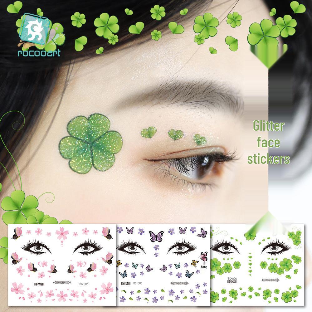 Waterproof Glitter Tattoo Stickers for Music Festival Face Makeup and Party Dance