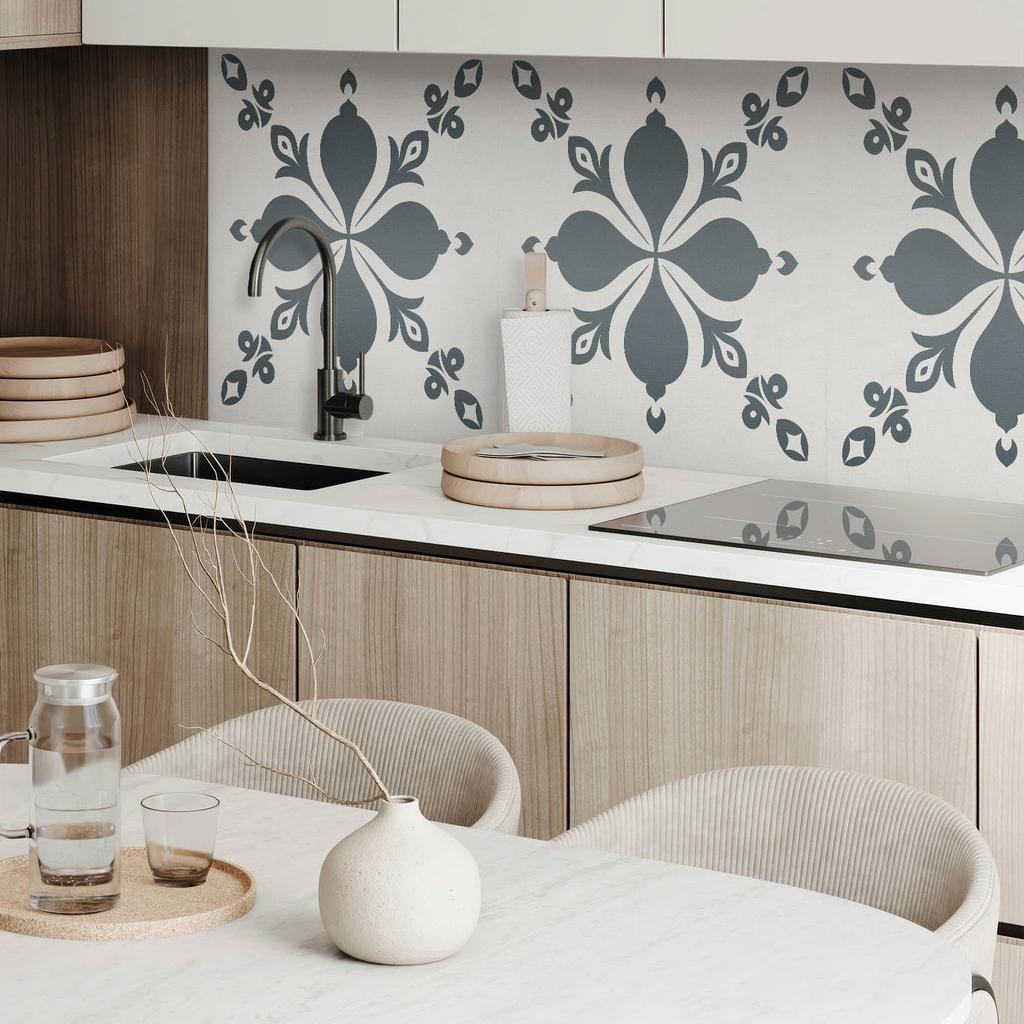 Naklejany Panel Winylowy Do Przedpokoju 120X60 Cm Ornamentalny Wzór Z Liśćmi