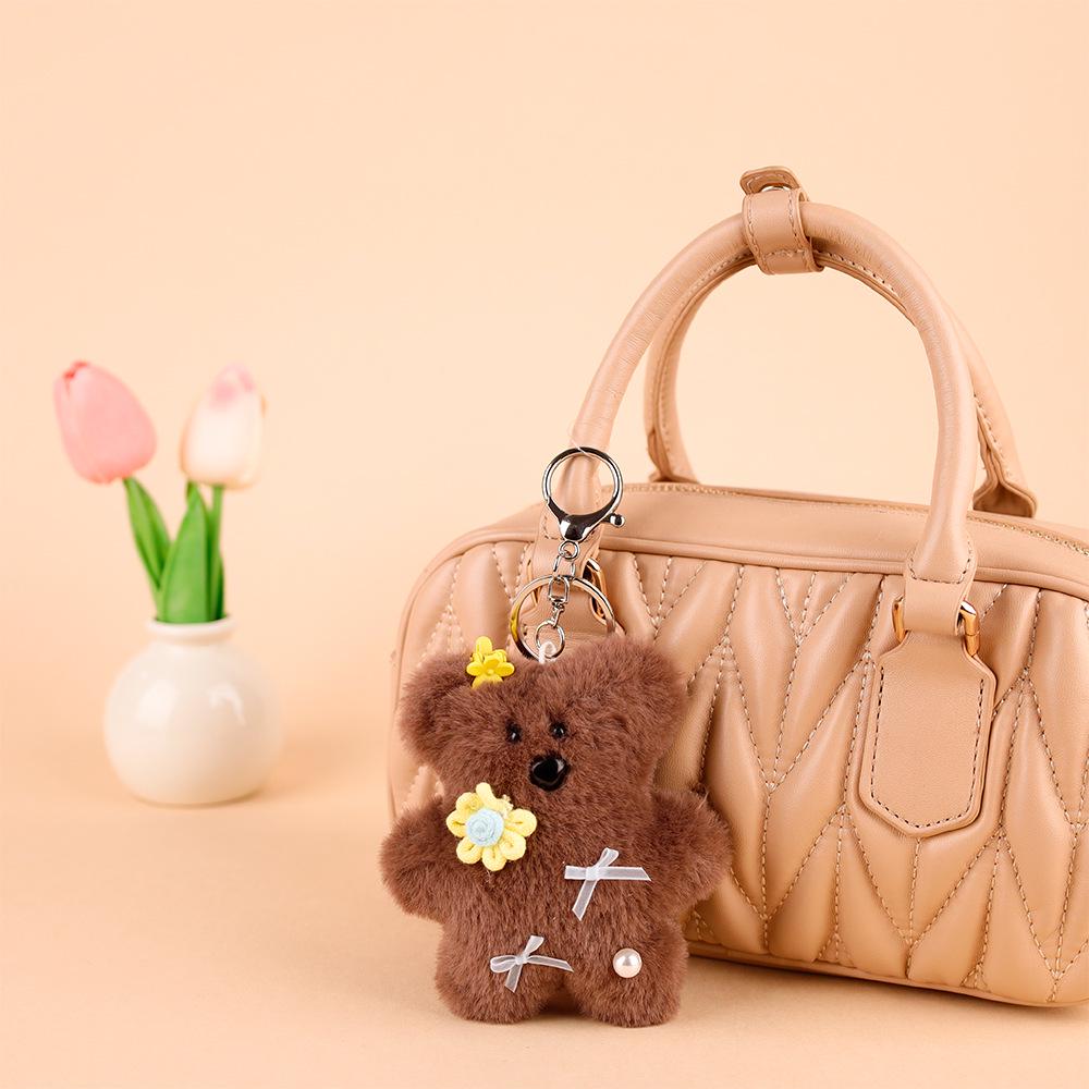 

Plush Bear Doll Charm with Bowknot - Korean Dongdaemun Autumn/Winter Collection