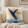 WWhale Cushion Cover Linen Pillowcase Soft  for Sofa Bed Home Room Decor