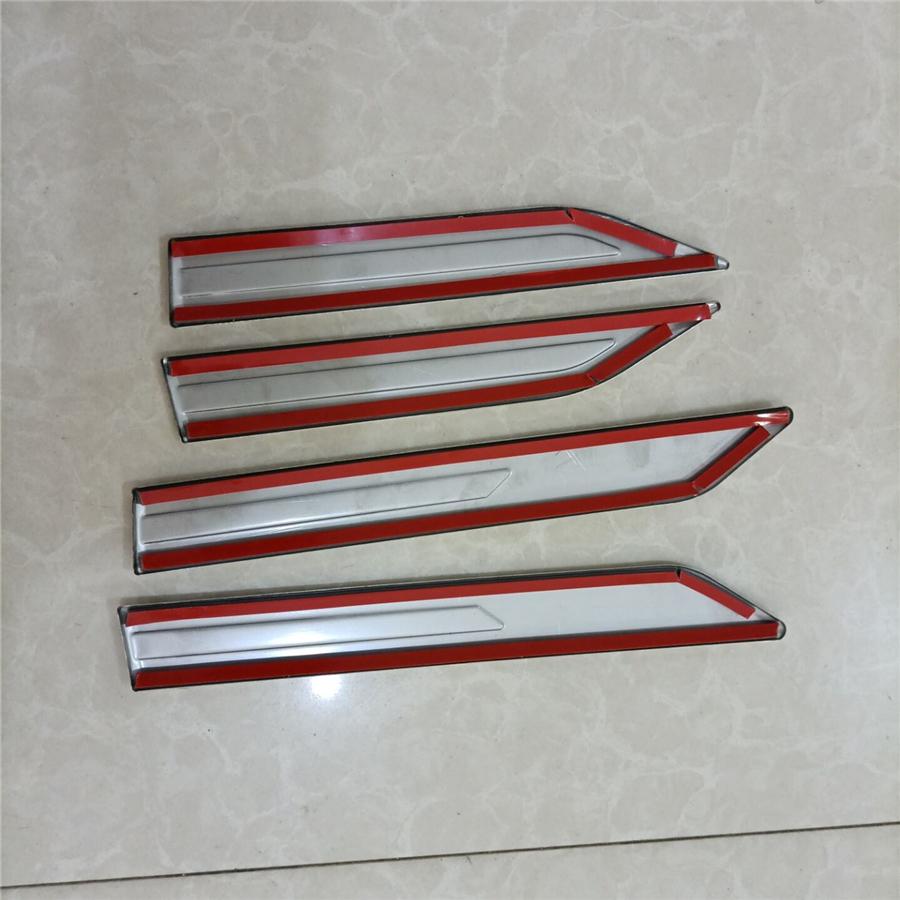 2Pair Universal Stainless Steel Car Side Body Fender Trim Decoration Chrome Blue