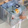 Wardrobe Organizer with Handle 5 Grids Large Capacity Dust-proof Foldable Storage Mesh Bed Sheet Quilt Cover Clothes Organizer for Bedroom