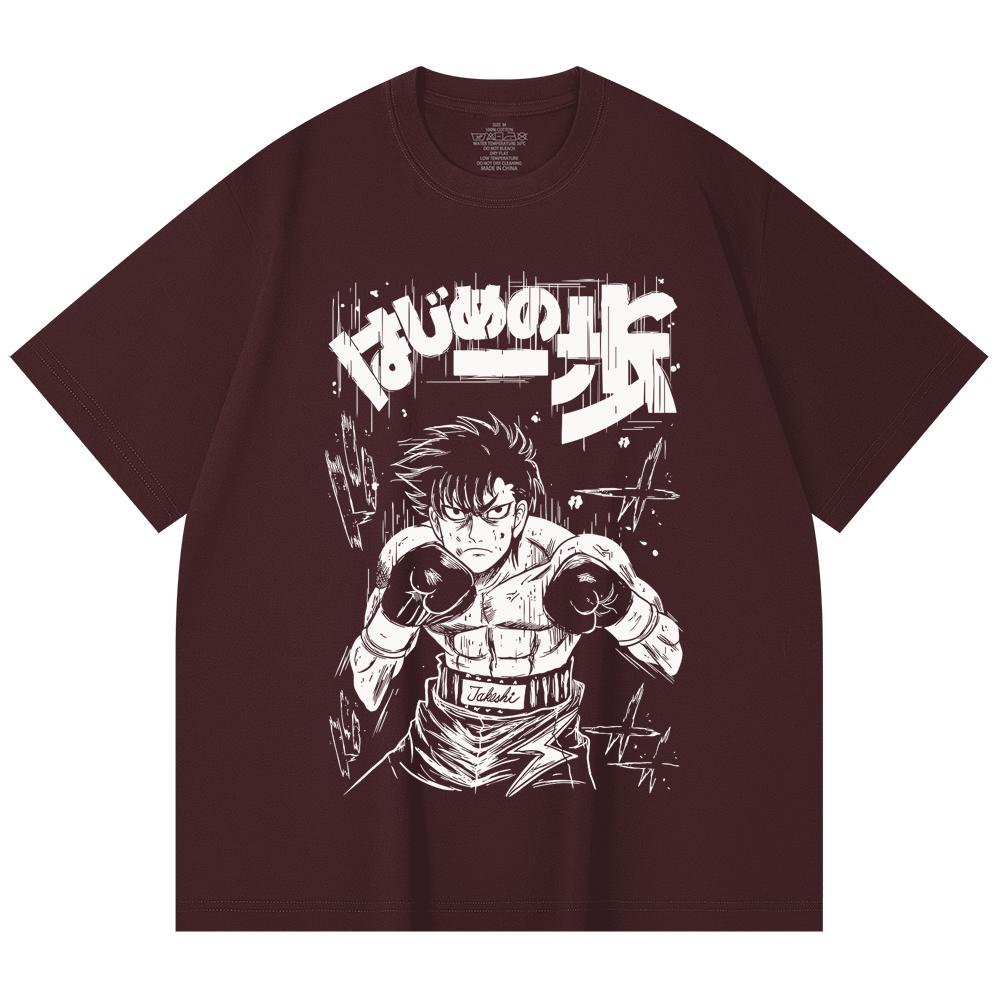 230 Gsm 100% Cotton Hajime no Ippo V7 Takeshi Print Unisex Heavy Cotton T Shirt