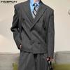 Autumn Men Notched Lapel Long Sleeve Oversized Casual Thin Blazer Coats
