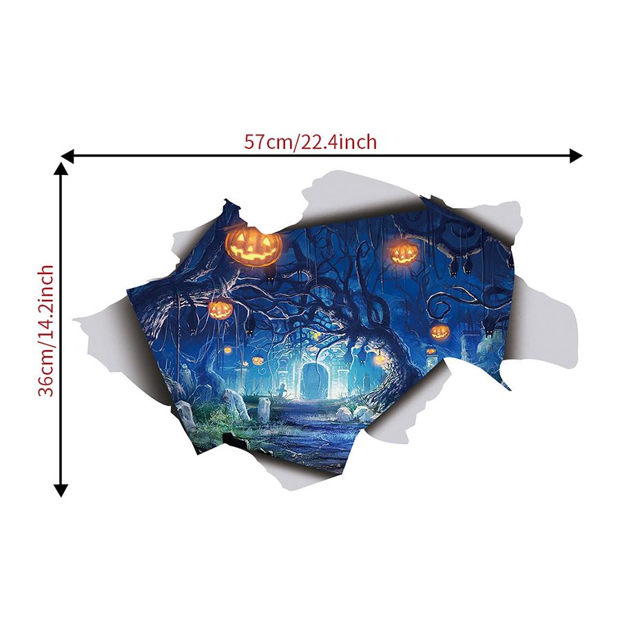 Halloween Horror Wall Sticker, Spooky Stickers & Floor Decals for Halloween Party, Haunted House & Home Horror Decorations