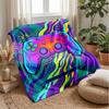 Vibrant Game Pad Art Theme Blanket Lightweight Warm Flannel Blanket Decorative Throw Blanket for Home Decoration