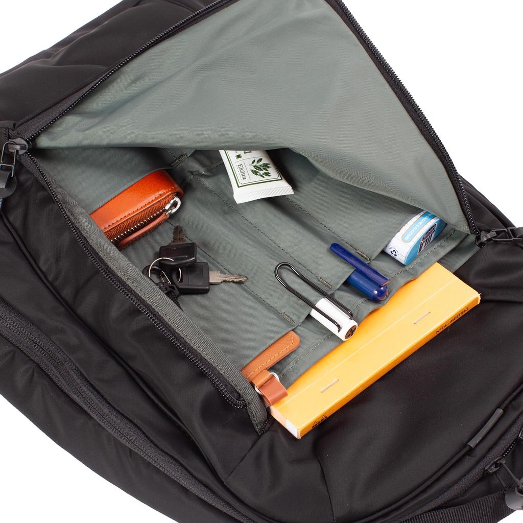 DSBK Solid-Backpack JXF-3430 (Black), 12L Backpack with 14-inch Laptop Storage, Water-Repellent, High-Density Nylon Twill