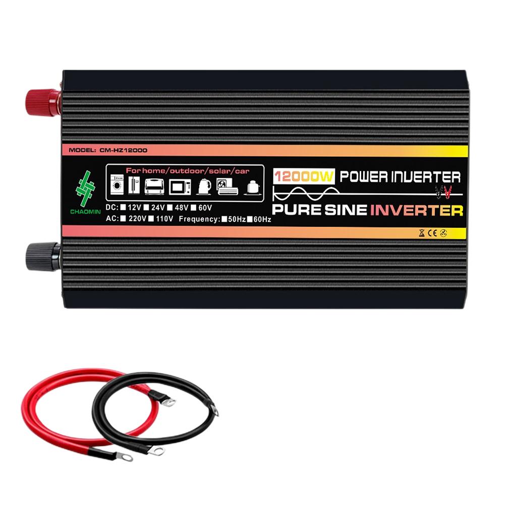 10000W/12000W Car Inverter Pure Sine Wave Power Converter DC 12V To AC 220V Intelligent Power Inverter for Electrical Appliance
