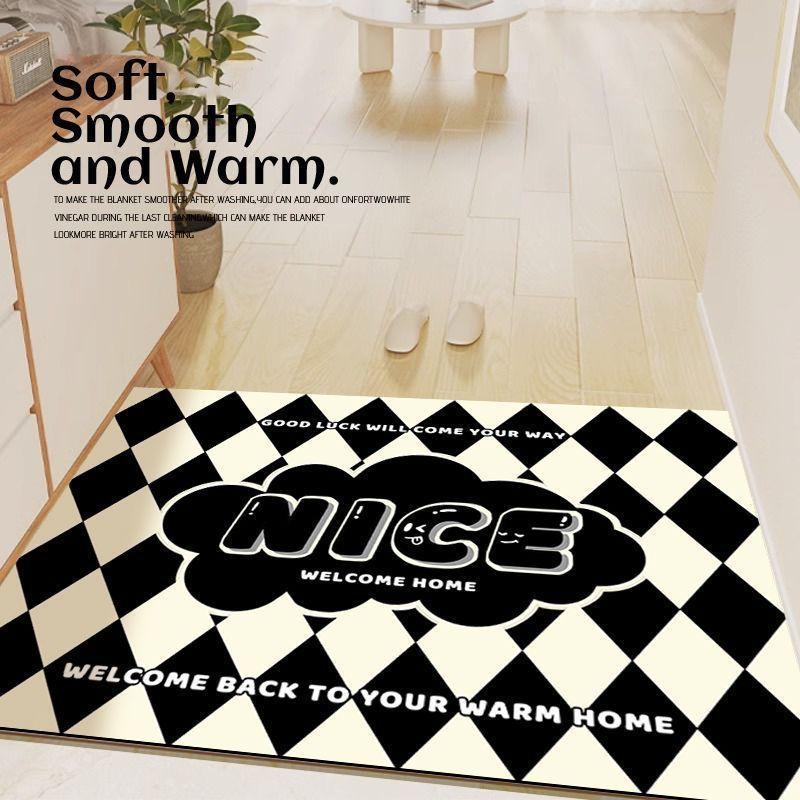 

Новый дверной коврик, простой входной коврик для входной двери, износостойкий, нескользящий и грязный коврик для ног 40 * 60cm crystal velvet