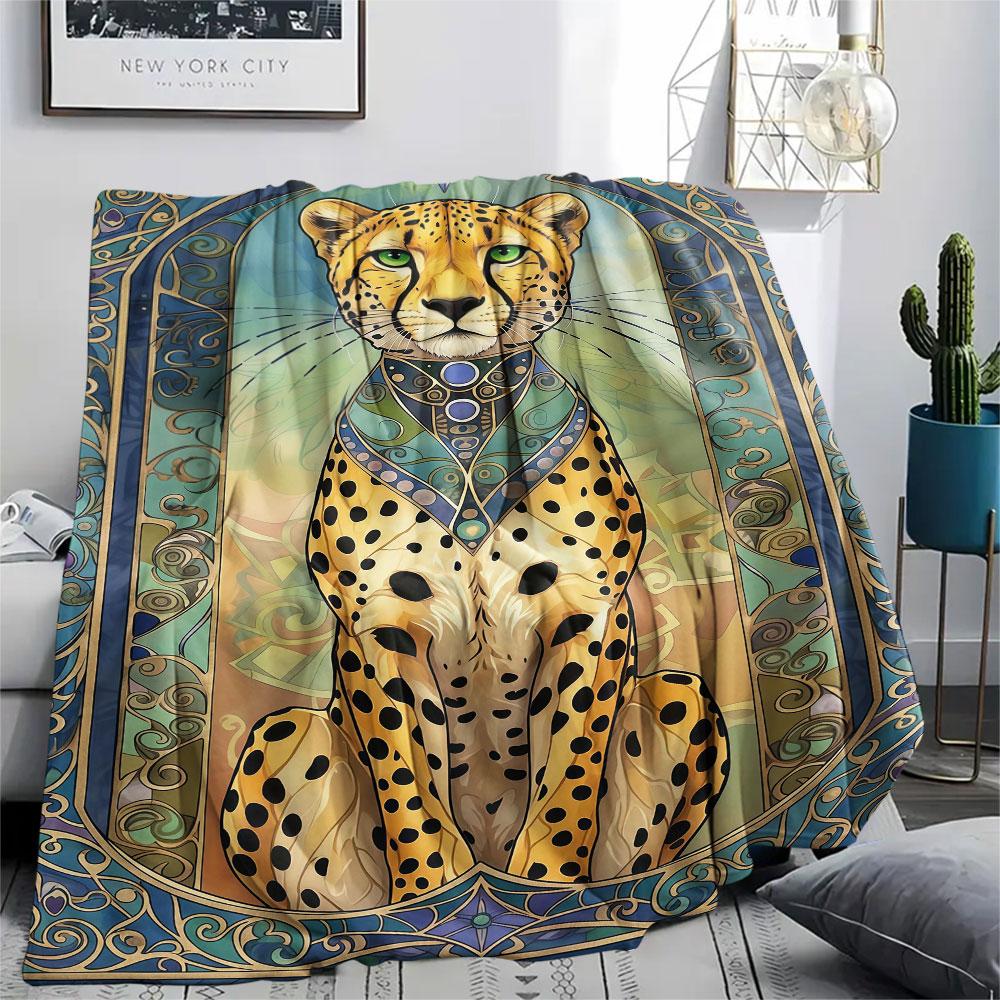 1 Stück Wunderschöne Flanelldecke mit Tierprint, Hohe Qualität, Bequem für alle Jahreszeiten, Heimdekoration, Wärme und Komfort, Perfekt für Weihnachtsgeschenke
