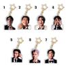 7 Stück BTS Formeller Anzug Foto Acryl Schlüsselanhänger, Bangtan Boys Echte Fotoaussparung Schlüsselanhänger mit Goldstern Anhänger, Kpop ARMY Fans Tasche Anhänger