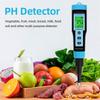 Digital Food PH Meter 0.01 High Accuracy Sensor Temp Acidity Tester 0-14pH Detection Pen for Food Fruit Cheese Meat Canning
