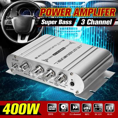 40W DC 12V Hifi Verstärker 2.1 Kanal Super Bass Großer Filter für CD DVD Lautsprecher MP3