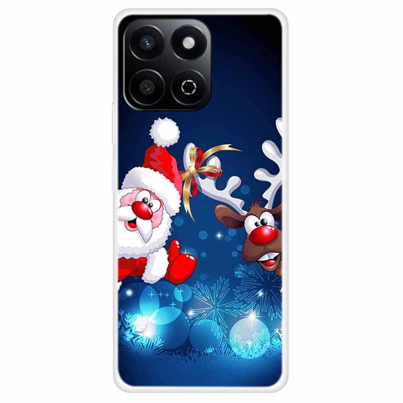 TPU Phone Case For Honor Play 60 Plus 5G/200 Smart 5G/Play 9T/X7c 4G Festive Christmas Pattern Protective Cover