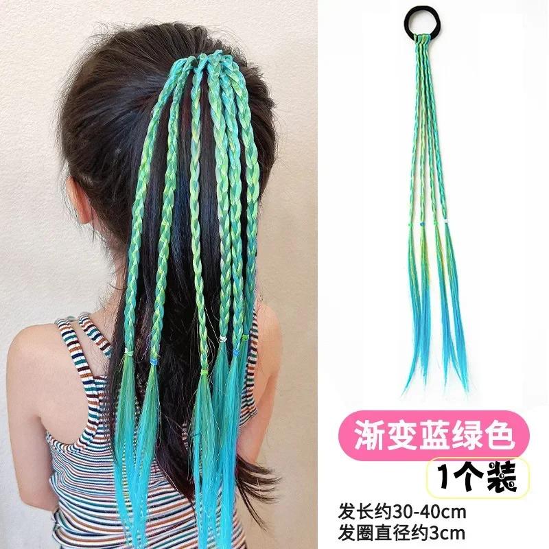

Cool Braid Kids Headwear Colorful Wigs Hairclip Ponytail Holder Princess Bows Party Ornament Hair Accessories Girls Gifts