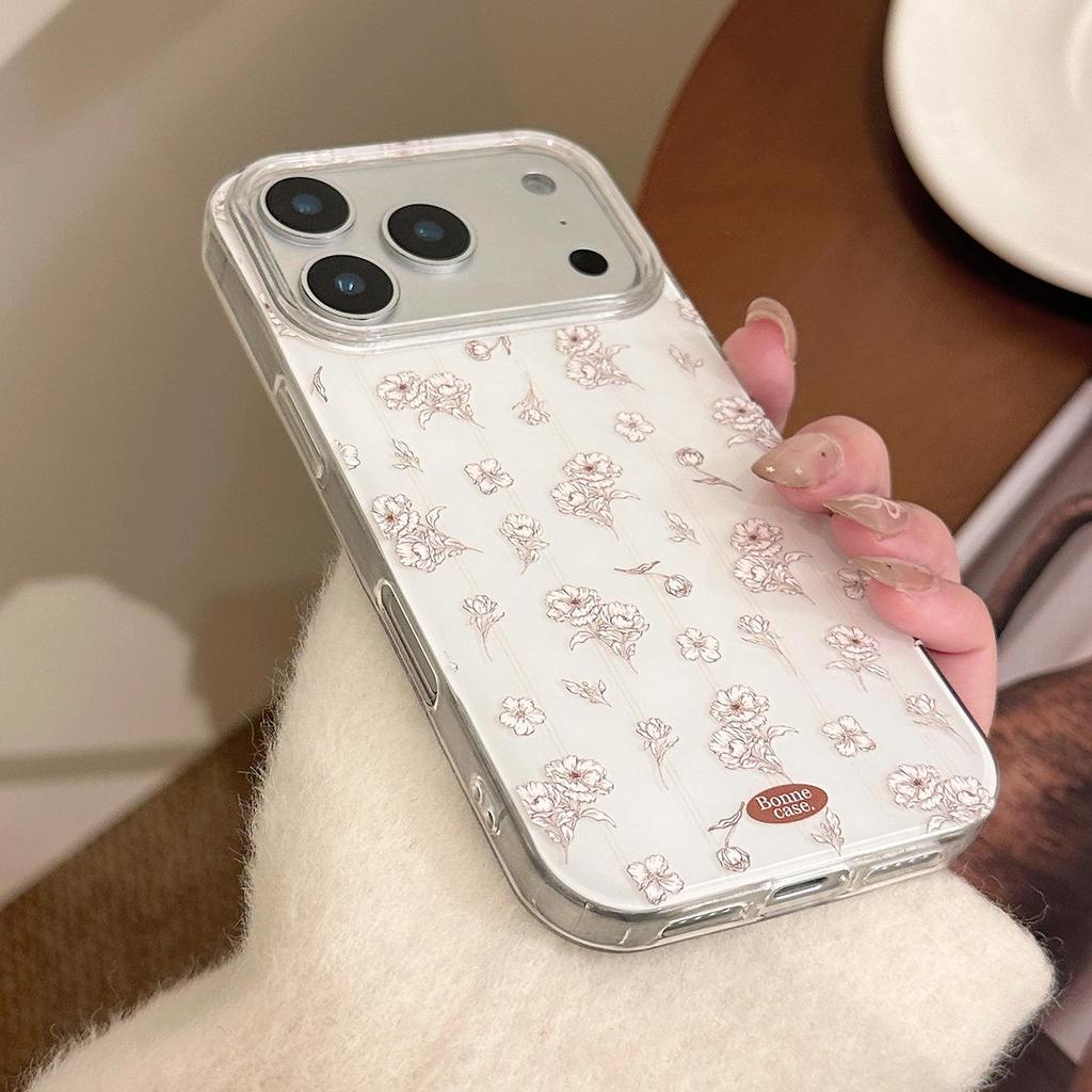 Artistic White Floral Phone Case for iPhone 16, iPhone 17, and iPhone 17 Pro Max